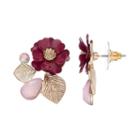 Lc Lauren Conrad Red Flower Leaf Cluster Nickel Free Drop Earrings, Women's