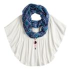 Girls 7-16 & Plus Size Self Esteem Circle Top Set With Scarf & Necklace, Size: Medium, Blue