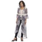 Juniors' Mason & Belle Sheer Floral Long Cardigan, Girl's, Size: Xl, Lt Purple