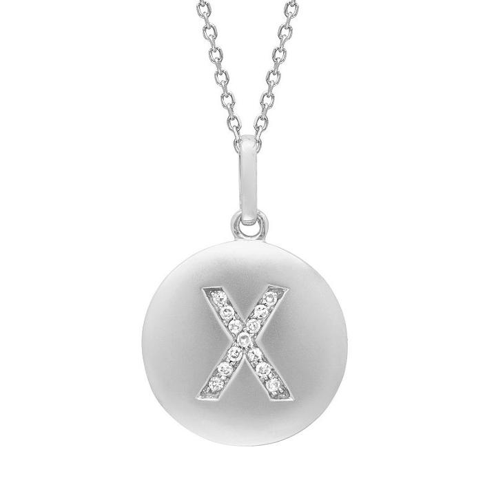 Diamond Accent Sterling Silver Initial Pendant Necklace, Women's, Size: 18, White
