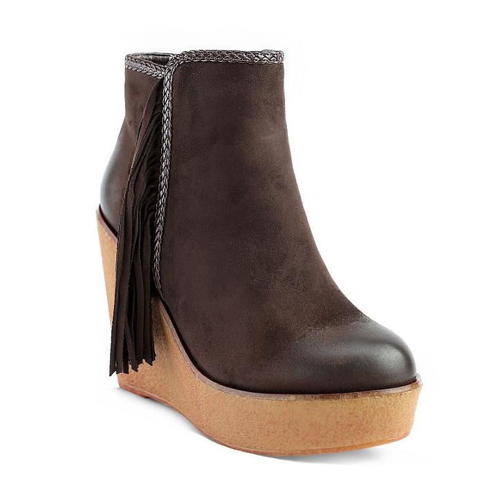 Olivia Miller Burke Women's Wedge Ankle Boots, Girl's, Size: 10, Med Brown