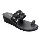 Apt. 9&reg; Women's Studded Wedge Flip-flops, Size: Large, Black