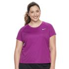 Plus Size Nike Miler Dri-fit Short Sleeve Top, Women's, Size: 1xl, Purple Oth