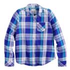 Girls 7-16 & Plus Size So&reg; Plaid Button-down Shirt, Size: 10, Dark Blue