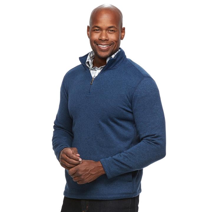 Men's Croft & Barrow&reg; Classic-fit Outdoor Fleece Sweater, Size: Xxl, Blue
