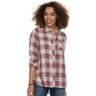 Women's Sonoma Goods For Life&trade; Supersoft Essential Shirt, Size: Large, Red/coppr (rust/coppr)