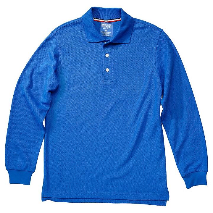 Boys 4-20 French Toast School Uniform Long-sleeve Pique Polo, Boy's, Size: 8, Blue (navy)