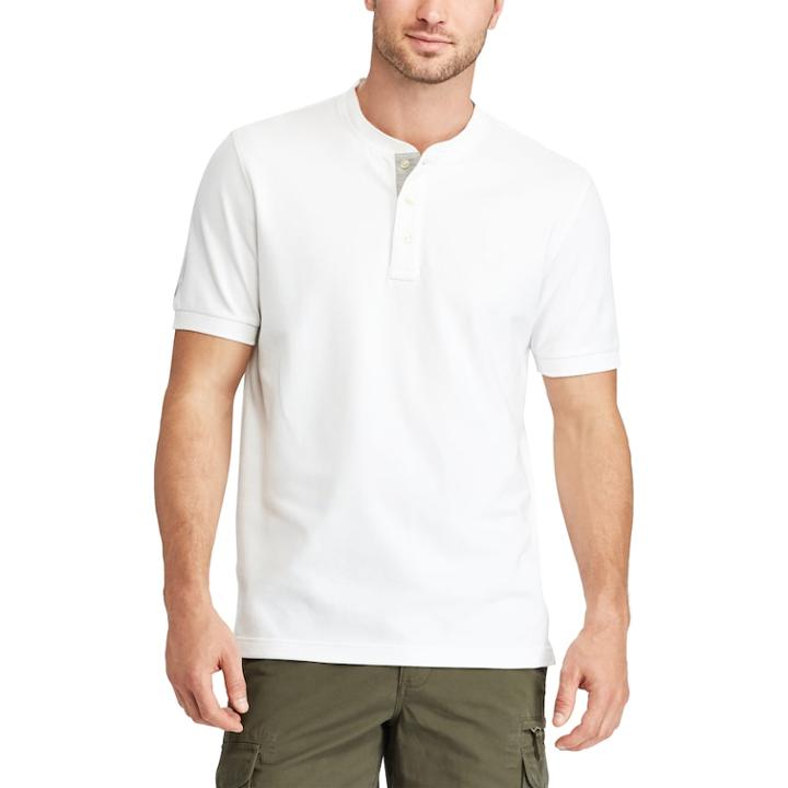 Men's Chaps Classic-fit Stretch Henley, Size: Small, White