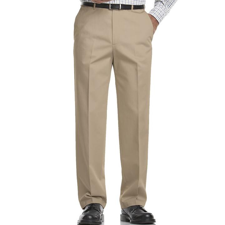Big & Tall Haggar&reg; Work To Weekend&reg; Classic-fit Flat-front Expandable Waist Pants, Men's, Size: 48x30, Dark Beige