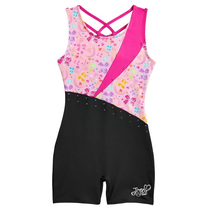 Girls 4-14 Jojo Siwa Pretty Bows Dance Biketard By Danskin, Size: Small, Pink