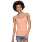 Juniors' So&reg; Scoopneck Satin-trim Cami Tank Top, Teens, Size: Small, Lt Orange