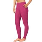 Women's Cuddl Duds Strecth Waffle Thermal Leggings, Size: Large, Red Overfl