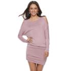 Juniors' Almost Famous Draped Cold-shoulder Dress, Teens, Size: Large, White Oth