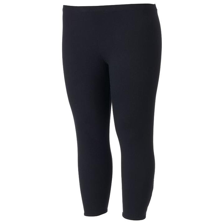 Juniors' Plus Size So&reg; Lattice-trim Capri Leggings, Girl's, Size: 1xl, Black