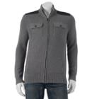 Men's Apt. 9&reg; Modern-fit 4-pocket Full-zip Sweater, Size: Small, Dark Grey