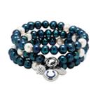 Indianapolis Colts Dyed Freshwater Cultured Pearl Team Logo Charm Stretch Bracelet Set, Women's, Blue