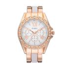 Studio Time Women's Crystal Two Tone Cuff Watch, Size: Large, Yellow