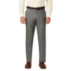 Men's J.m. Haggar Premium Straight-fit Stretch Sharkskin Flat-front Dress Pants, Size: 34x32, Med Grey