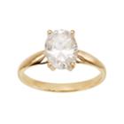Emotions Cubic Zirconia 10k Gold Solitaire Ring - Made With Swarovski Cubic Zirconia, Women's, Size: 8, White