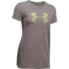 Women's Under Armour Stripe Big Logo Graphic Tee, Size: Medium, Grey Other