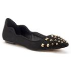 Chelsea & Zoe Ava Women's Studded Ballet Flats, Girl's, Size: 6, Black