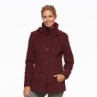 Women's D.e.t.a.i.l.s Hooded Single-breasted Peacoat, Size: Medium, Red