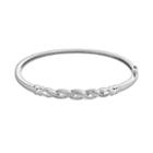 Sterling Silver 1/4-ct. T.w. Diamond Infinity Bangle Bracelet, Women's, White