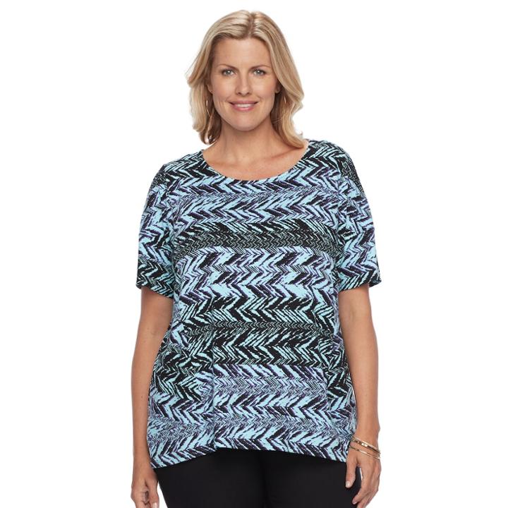 Plus Size Dana Buchman Dolman Mixed-media Top, Women's, Size: 1xl, Brt Blue