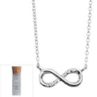 Crystal Sterling Silver Infinity Necklace, Women's, Grey