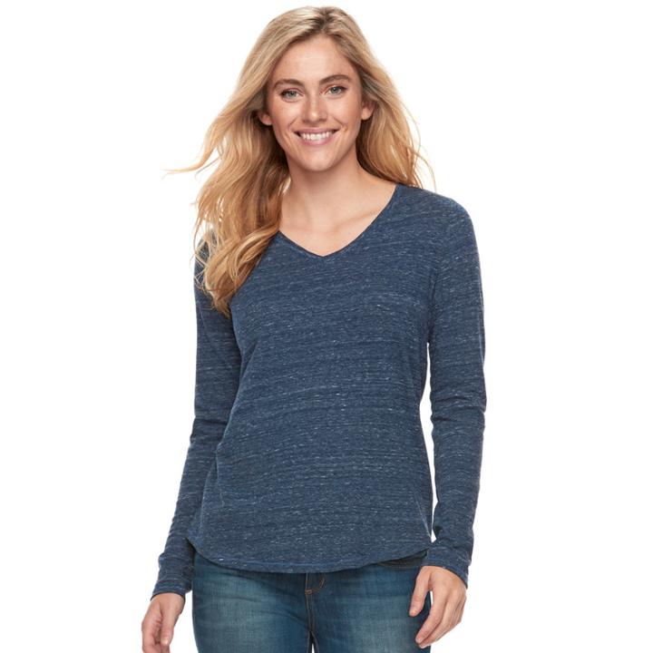 Women's Sonoma Goods For Life&trade; Essential V-neck Tee, Size: Medium, Dark Blue