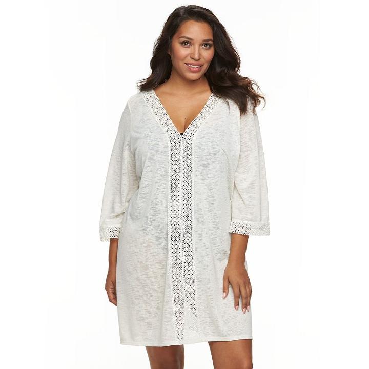 Plus Size Apt. 9&reg; Crochet Cover-up, Women's, Size: 1xl, Red/coppr (rust/coppr)