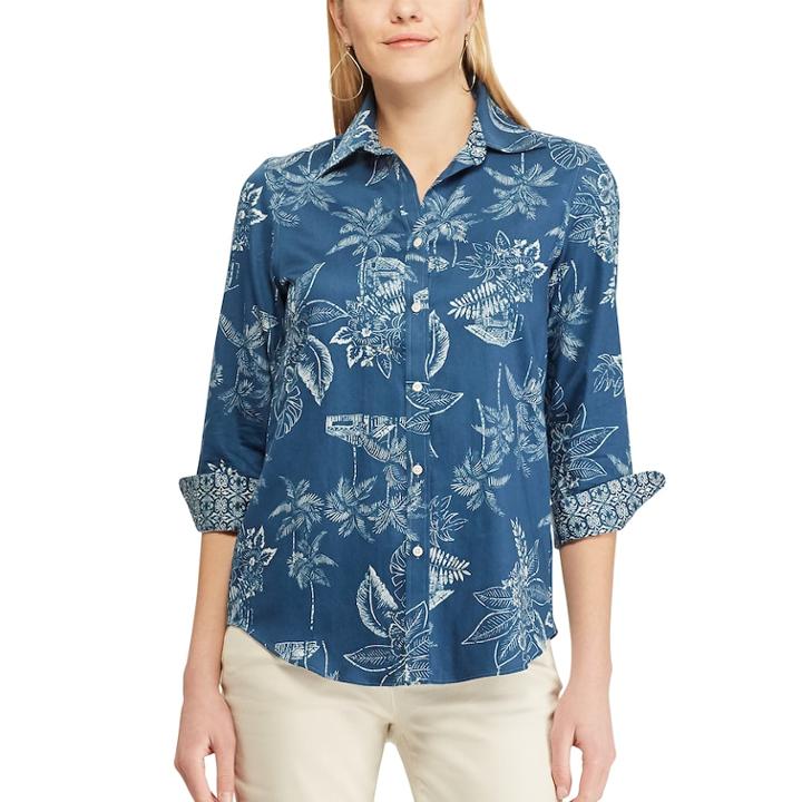 Petite Chaps No-iron Shirt, Women's, Size: Xs Petite, Blue