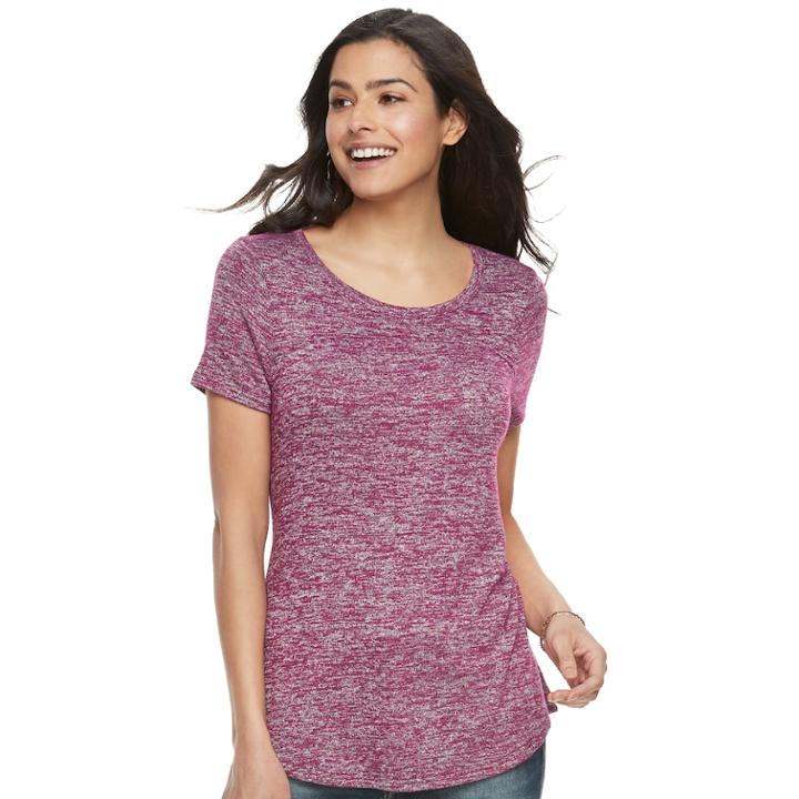 Women's Sonoma Goods For Life&trade; Swing Tee, Size: Medium, Dark Red