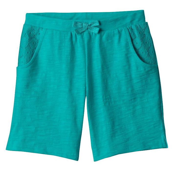 Girls 4-10 Jumping Beans&reg; Slubbed Bermuda Shorts, Girl's, Size: 6x, Turquoise/blue (turq/aqua)