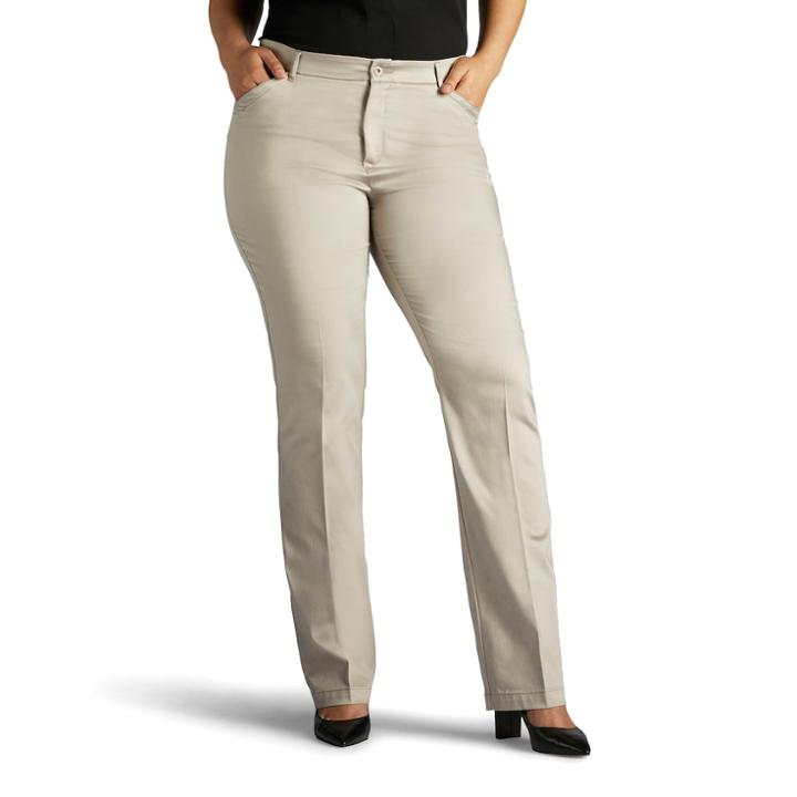 Plus Size Lee Total Freedom Dress Pants, Women's, Size: 22 - Regular, Lt Beige