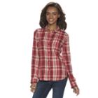 Juniors' Mudd&reg; 2-pocket Button Down Shirt, Girl's, Size: Small, Med Red