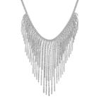 Sterling Silver Beaded Fringe Statement Necklace, Women's, Size: 18