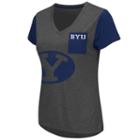 Women's Campus Heritage Byu Cougars Pocket V-neck Tee, Size: Xxl, Blue (navy)