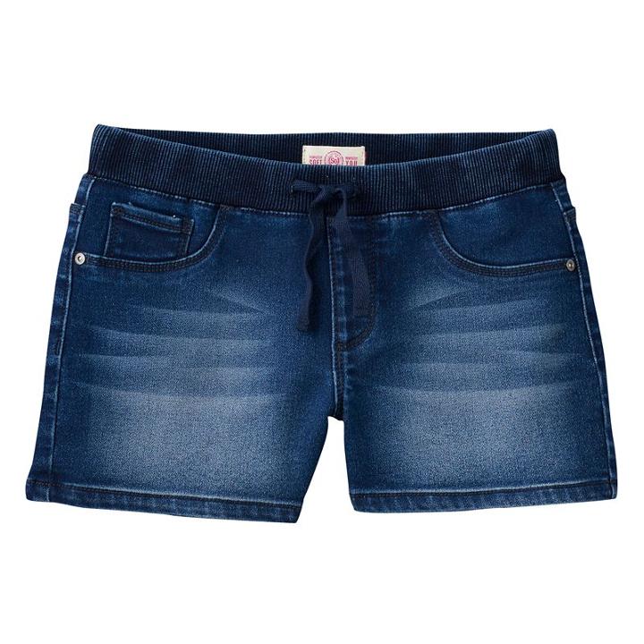 Girls 7-16 & Plus Size So&reg; Ribbed Waist Jean Shorts, Girl's, Size: 12, Med Blue
