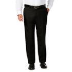 Big & Tall J.m. Haggar Premium Classic-fit Stretch Sharkskin Flat-front Dress Pants, Men's, Size: 48x29, Black