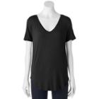 Juniors' Mudd&reg; Relaxed V-neck Tee, Girl's, Size: Small, Black