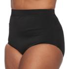 Plus Size A Shore Fit High-waisted Brief Bottoms, Women's, Size: 24 W, Black