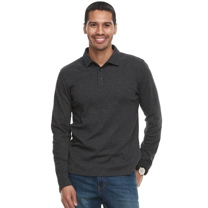 Men's Apt. 9&reg; Slim-fit Stretch Soft Touch Slubbed Polo, Size: Xl, Oxford