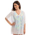 Women's Dolfin Aquashape Eyelet Poncho Cover-up, Size: Large, White