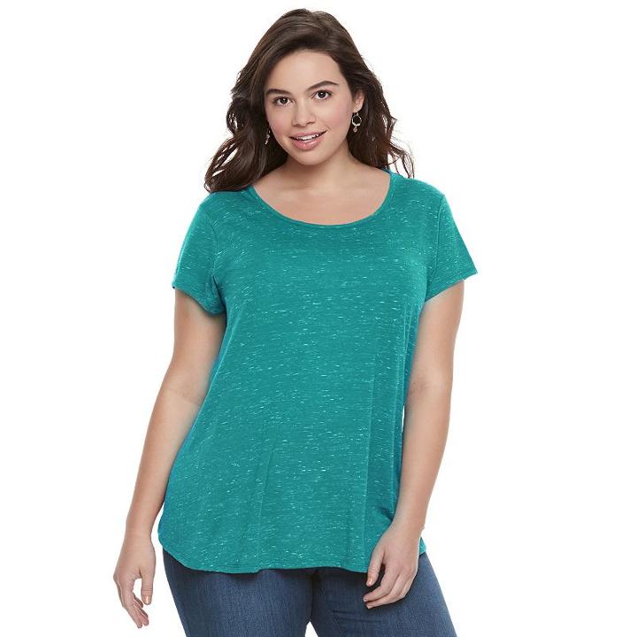 Juniors' Plus Size So&reg; Cross Back Swing Tee, Girl's, Size: 1xl, Med Green