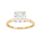 Cubic Zirconia Solitaire Engagement Ring In 10k Gold, Size: 8, White