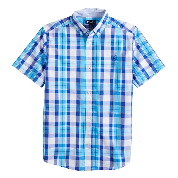 Boys 4-20 Chaps Tino Button-down Shirt, Size: 18-20, Blue (navy)