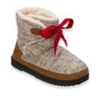 Women's Dearfoams Marled Knit Front-tie Boot Slippers, Size: Xl, Med Beige