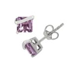 Amethyst Sterling Silver Stud Earrings, Women's, Purple
