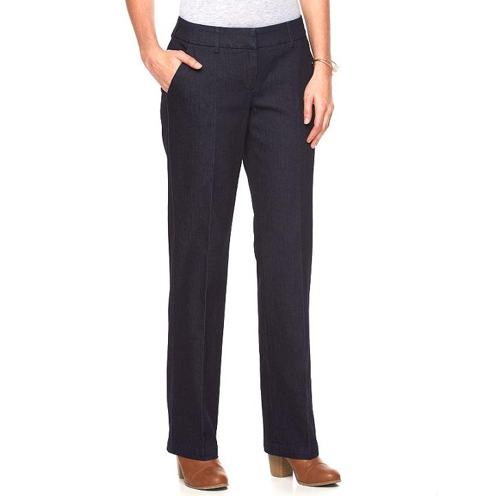Women's Apt. 9&reg; Torie Modern Fit Dress Pants, Size: 4, Dark Blue